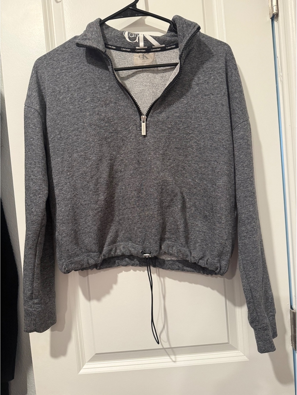 Calvin Klein Women's Gray Half-Zip Pullover Sweatshirt Size Small
